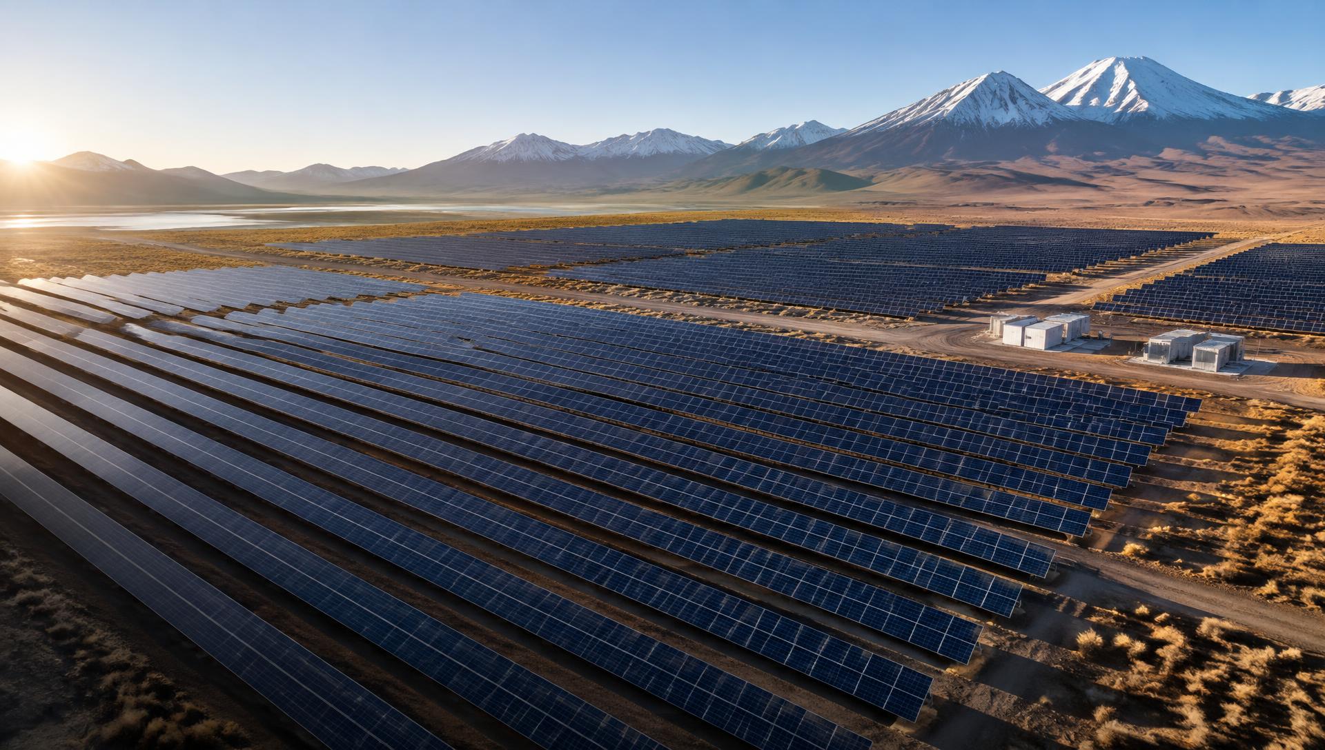 Planta solar fotovoltaica en los Andes